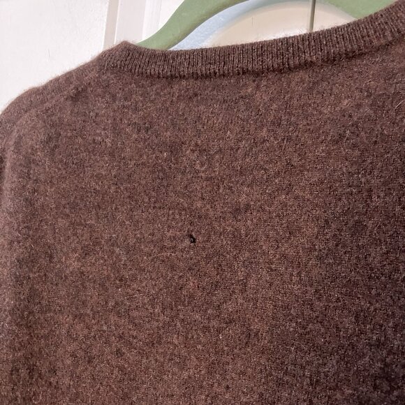 Black Brown 1826 Cashmere Sweater Mens XXL Brown 2 Ply Academia V-neck Grandpa - Picture 4 of 8